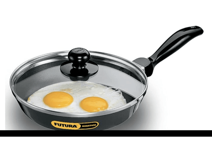 Hawkins Futura 22 cm Frying Pan, Non Stick Fry Pan with Glass Lid, Small Frying Pan, Black (NF22G)