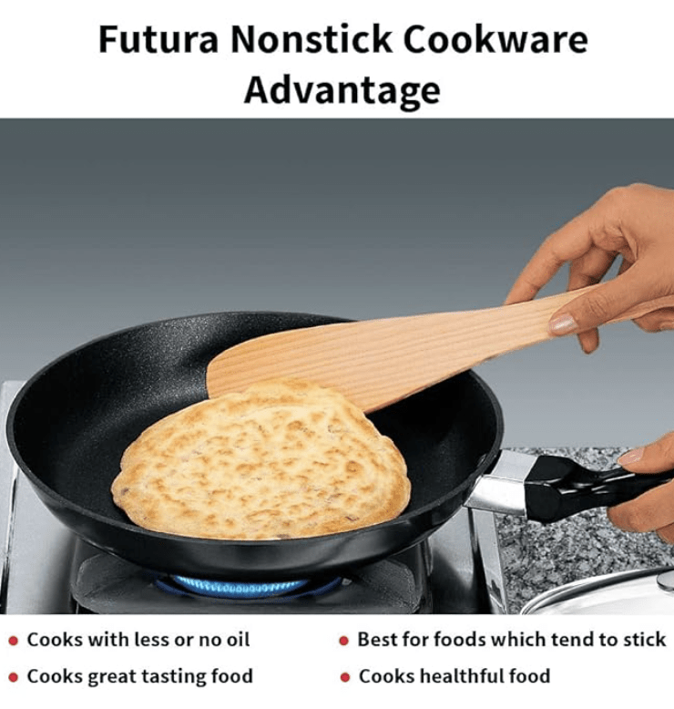 Hawkins Futura 22 cm Frying Pan, Non Stick Fry Pan with Glass Lid, Small Frying Pan, Black (NF22G)-4