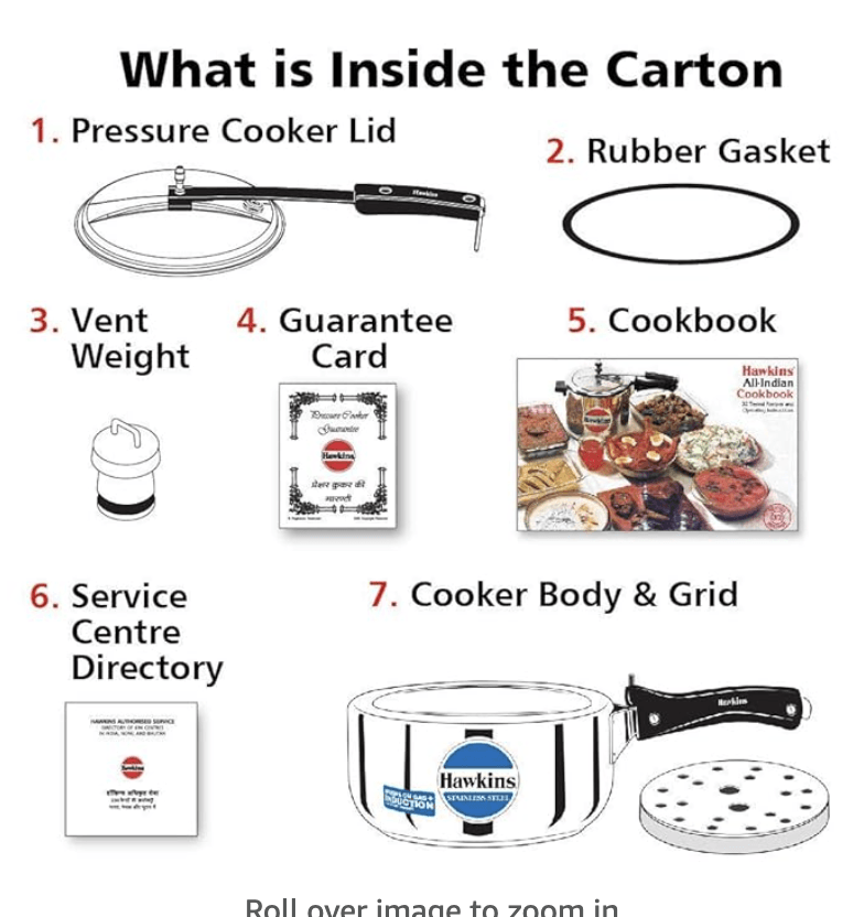 Hawkins 3 Litre Pressure Cooker, Stainless Steel Cooker, Wide Design Pan Cooker, Induction Cooker, Silver (HSS3W)-3