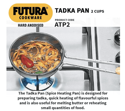 Hawkins Futura Hard Anodised Tadka Pan 12cm, 3.25mm (Spice Heating Pan), Aluminium, Black