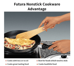 Hawkins Futura 30 cm Frying Pan, Non Stick Fry Pan with Stainless Steel Lid, Big Frying Pan, Black (NF30S)-2