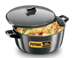 Hawkins Futura 6 Litre Cook n Serve Bowl, Hard Anodised Saucepan with Hard Anodised Lid, Sauce Pan for Cooking and Serving, Black (ACB60) (Aluminium) Visit the Hawkins Store-1