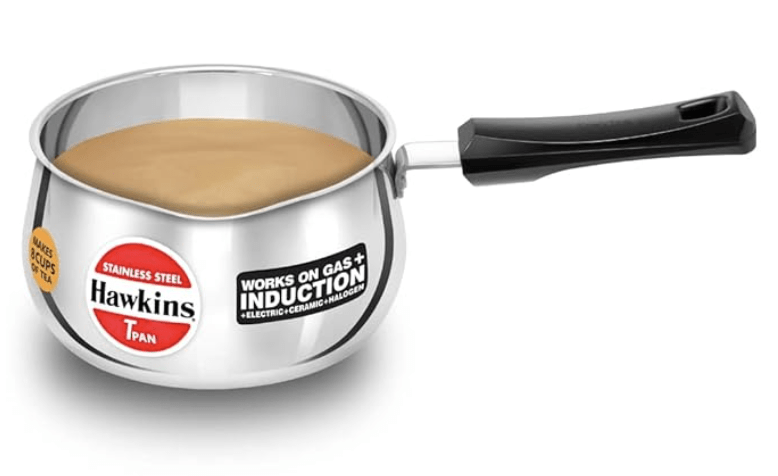 Hawkins 2 Litre Tpan, Stainless Steel Tea Pan, Induction Sauce Pan, Chai Pan, Saucepan, Silver (SST20)