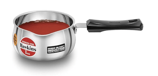 Hawkins 1 Litre Tpan, Stainless Steel Tea Pan, Induction Sauce Pan, Chai Pan, Small Pan, Silver (SST10)