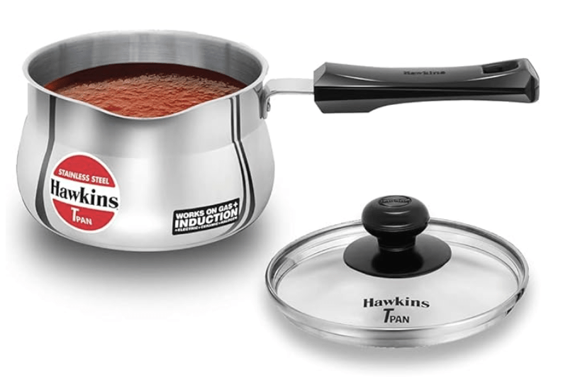 हॉकिन्स स्टेनलेस स्टील टीपैन 1.5L ग्लास ढक्कन के साथ 