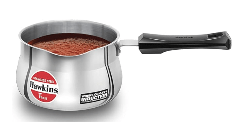 Hawkins 1.5 Litre Tpan, Stainless Steel Tea Pan, Induction Sauce Pan, Chai Pan, Saucepan, Silver (SST15)