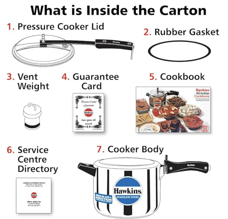 Hawkins 5 Litre Pressure Cooker, Stainless Steel Inner Lid Cooker, Induction Cooker, Silver (HSS50)