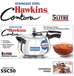 Hawkins Stainless Steel Contura Induction Compatible Pressure Cooker, 5 Litre, Silver (SSC50)-4