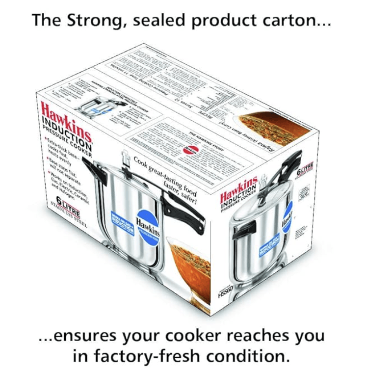 Hawkins 6 Litre Pressure Cooker, Stainless Steel Cooker, Induction Cooker, Silver (HSS60)