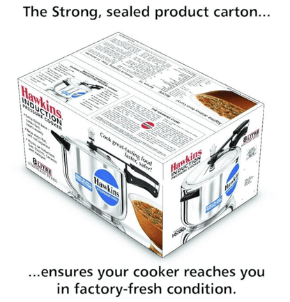 Hawkins Stainless Steel 8L Pressure Cooker with Induction Compatible