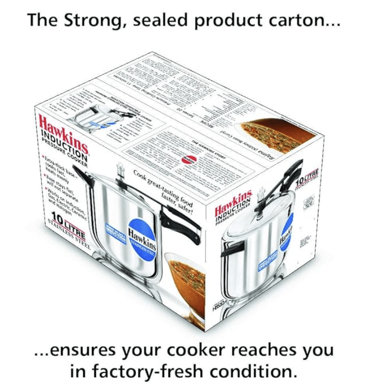 Hawkins Stainless Steel 10L Pressure Cooker Induction Compatible