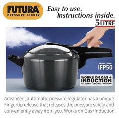 Hawkins Futura 5 Litre Outer Lid Pressure Cooker, Hard Anodised Pressure Cooker, Induction Cooker, Pan Cooker, Black (IFP50)-2