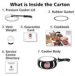 Hawkins Contura Hard Anodised Aluminium Inner Lid Pressure Cooker, 3.5 Litres, Black-2