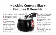Hawkins 4 Litre Contura Black Pressure Cooker, Hard Anodised Inner Lid Cooker, Handi Cooker, Black (CB40)-3
