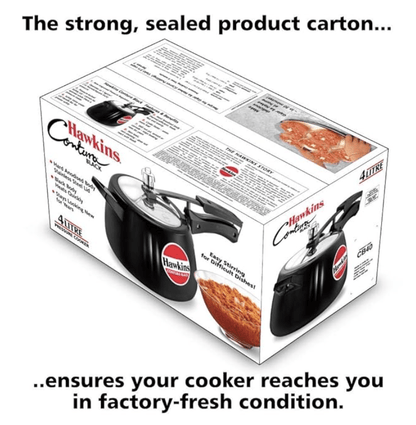 Hawkins 4 Litre Contura Black Pressure Cooker, Hard Anodised Inner Lid Cooker, Handi Cooker, Black (CB40)