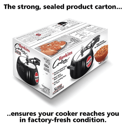 Hawkins Contura Black Pressure Cooker, 5 Litre, Black (CB50)