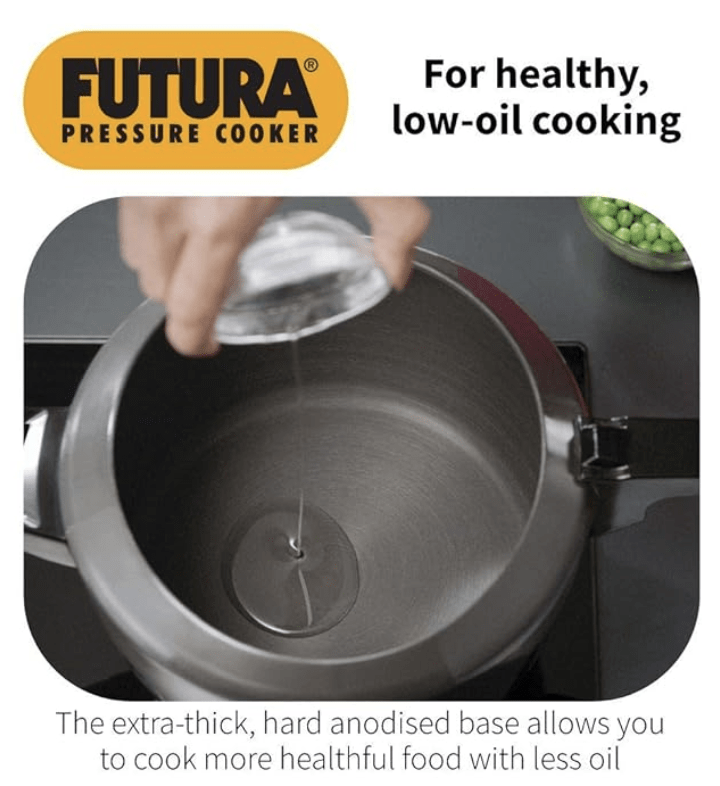 Hawkins Futura 3 Litre Pressure Cooker, Hard Anodised Inner Lid Pressure Cooker, Induction Cooker, Pan Cooker, Black (IFP30)