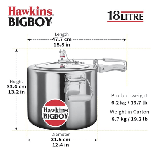 Hawkins BigBoy 18L Pressure Cooker