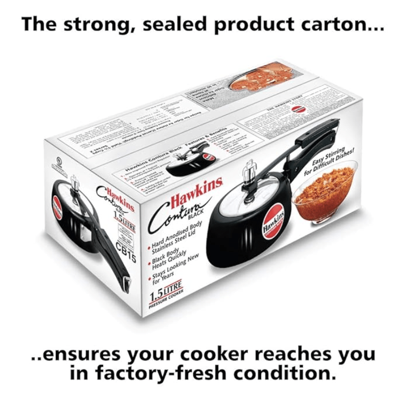Hawkins Contura Hard Anodized Pressure Cooker, 1.5 Liters