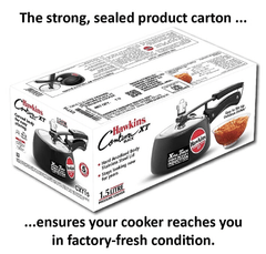 Hawkins 1.5 Litre Contura Black XT Pressure Cooker, Hard Anodised Inner Lid Cooker, Small Induction Cooker, Extra Thick Handi Cooker, Black (CXT15)-2