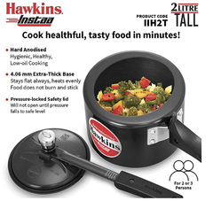 Hawkins 2 Litre Instaa Pressure Cooker, Induction Inner Lid Cooker, Tall Body Hard Anodised Cooker, Best Black Cooker, Black (IIH2T)-6
