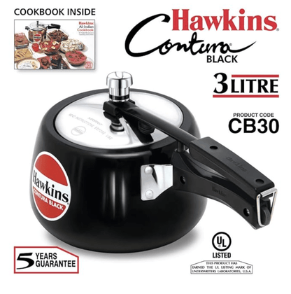 Hawkins Contura Hard Anodised Aluminium Pressure Cooker, 3 Litres, Black