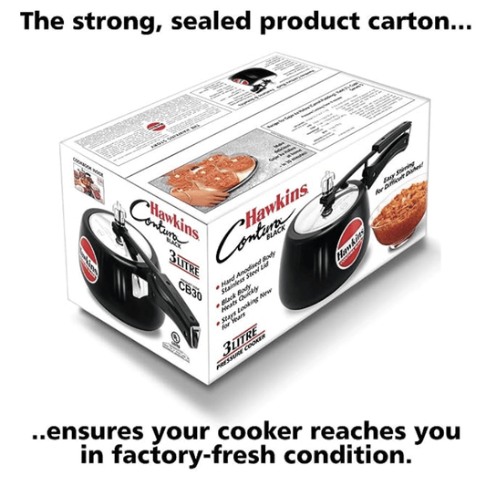 Hawkins Contura Hard Anodised Aluminium Pressure Cooker, 3 Litres, Black