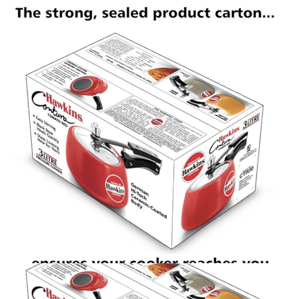 Hawkins Contura 3 Litre Pressure Cooker, Ceramic Coated Handi Cooker, Tomato Red (CTR30)