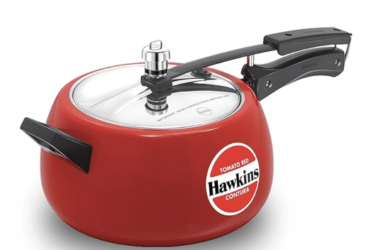 Hawkins Contura 5 Litre Aluminium Inner Lid Pressure Cooker, Ceramic Coated Handi Cooker, Tomato Red (Ctr50), 5 Liter
