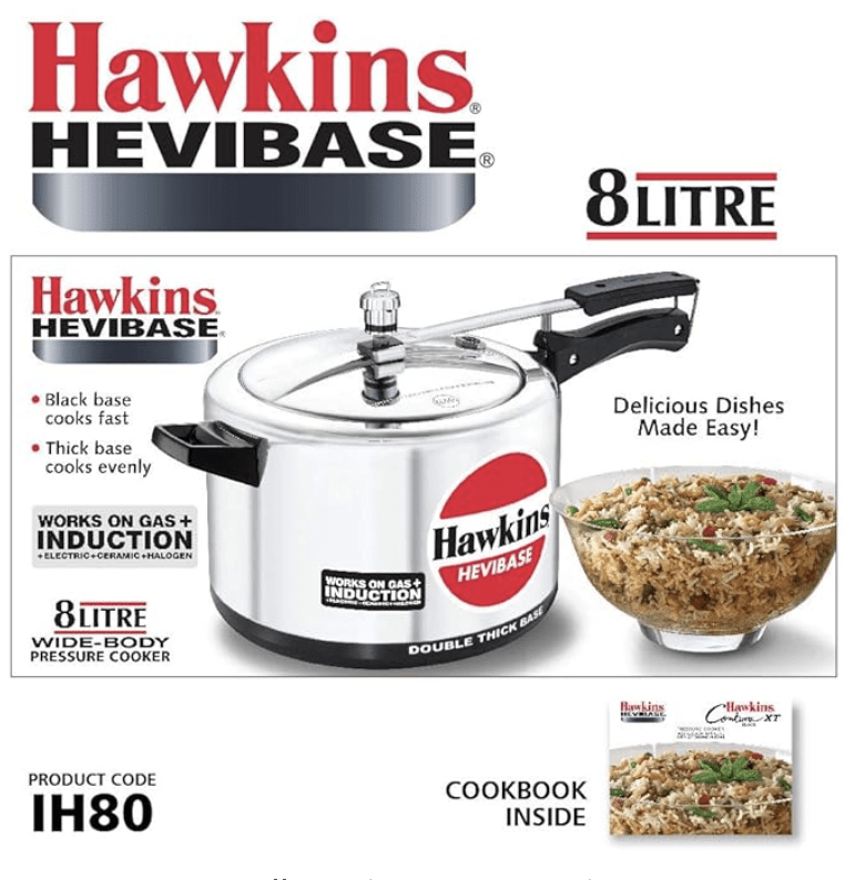 Hawkins Hevibase 8 Litre Pressure Cookers Induction Compatible-2