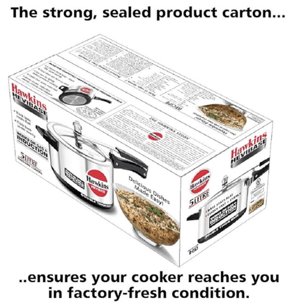 Hawkins Hevibase Induction Compatible Pressure Cooker, 5 Litre, Silver (IH50)