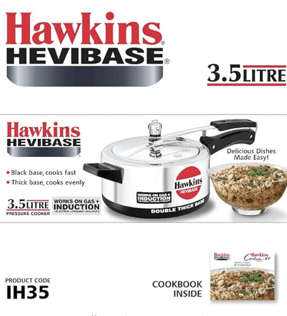 Hawkins Hevibase 3.5L Pressure Cooker with Induction Compatible