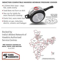Hawkins Contura Aluminium Inner Lid Pressure Cooker, 5 Litre, Silver (HC50)-3