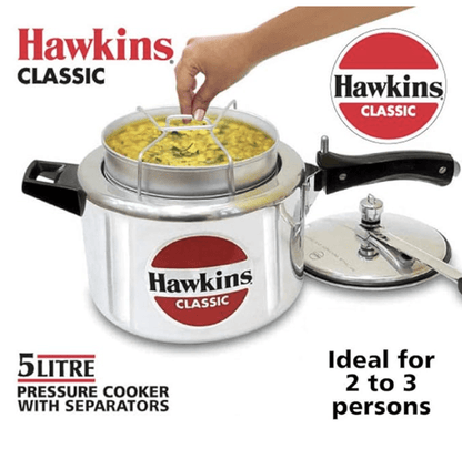 Hawkins Classic 5L Pressure Cooker with Aluminium Separators