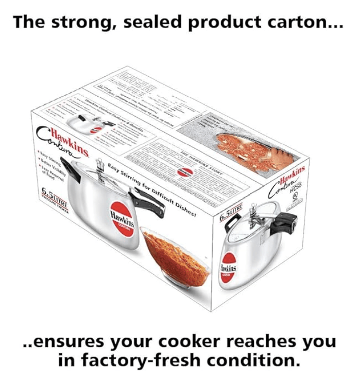 Hawkins Contura Aluminium Inner Lid Pressure Cooker, 6.5 Litre, Silver (HC65)-2