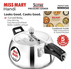 Hawkins 5 Litre Miss Mary Handi Pressure Cooker, Inner Lid Cooker, Silver (MMH50) (Aluminium)-2