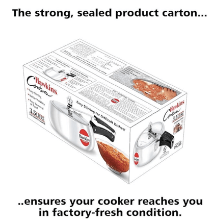 Hawkins Contura Aluminium Inner Lid Pressure Cooker, 3.5 Litre, Silver (HC35)