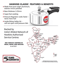 Hawkins Classic Aluminium Inner Lid Pressure Cooker, 2 Litre, Silver (CL20)-3