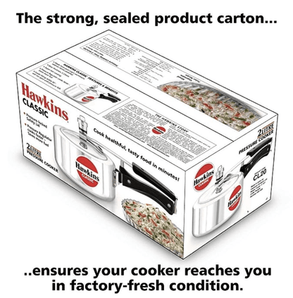 Hawkins Classic Aluminium Inner Lid Pressure Cooker, 2 Litre, Silver (CL20)