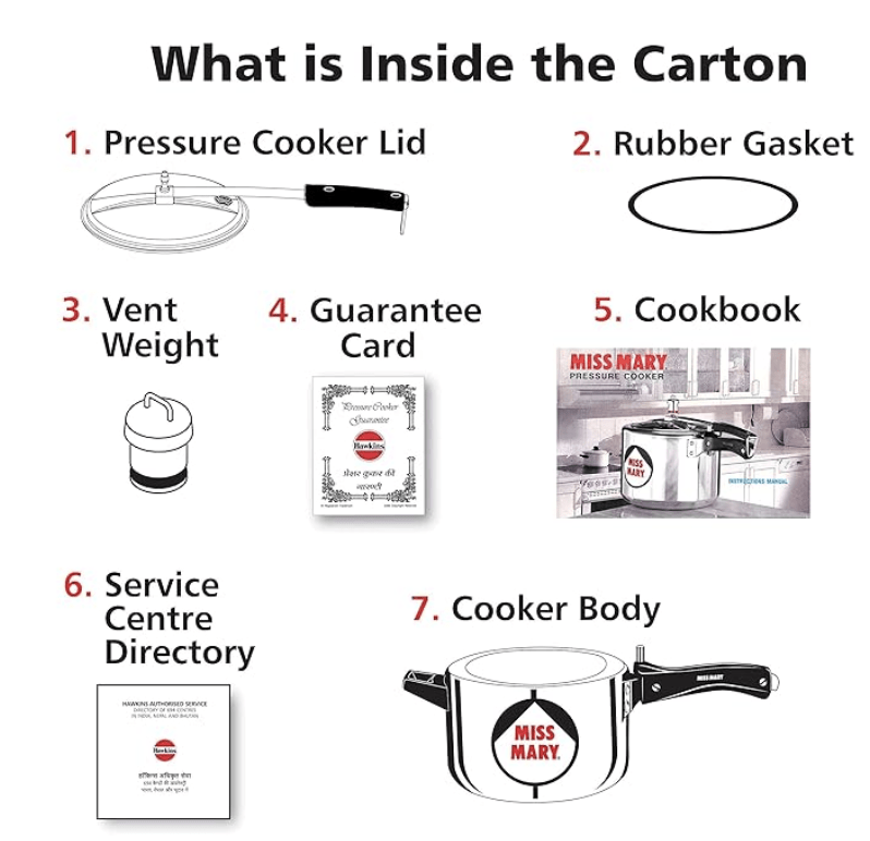 Hawkins Miss Mary Pressure Cooker, 5 Litre, Silver (MM50)