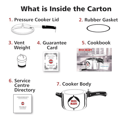 Hawkins Miss Mary Pressure Cooker, 5 Litre, Silver (MM50)