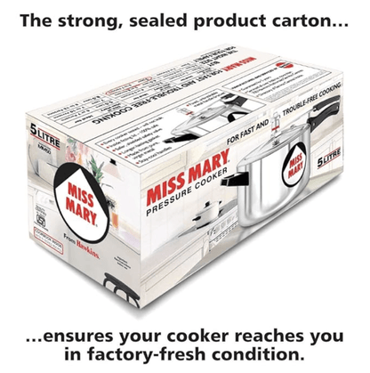 Hawkins Miss Mary Pressure Cooker, 5 Litre, Silver (MM50)