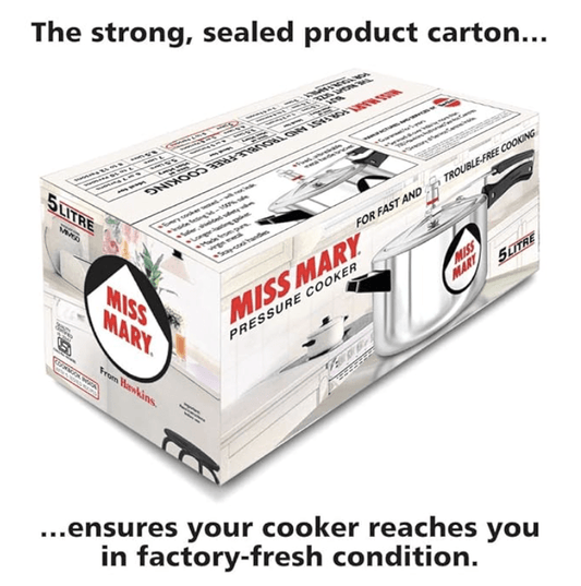 Hawkins Miss Mary Pressure Cooker, 5 Litre, Silver (MM50)