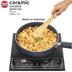 Hawkins Ceramic Nonstick Frying Pan, 17 cm Diameter, Induction Fry Pan with Glass Lid, Granite Omlette Egg Pan, Fish Pan (ICF17G)-2