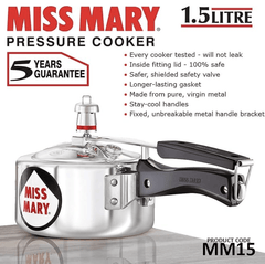 Hawkins Miss Mary Pressure Cooker, 1.5 Litre, Silver (MM15)-2