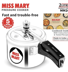 Hawkins Miss Mary Inner Lid Aluminium Pressure Cooker, 2 Litre, Silver (MM20)-3