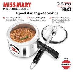 Hawkins Miss Mary Pressure Cooker, 2.5 Litre, Silver (MM25)-3