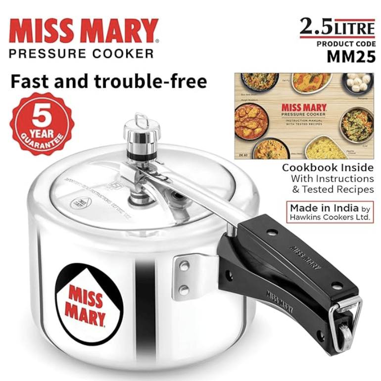 ஹாக்கின்ஸ் மிஸ் மேரி பிரஷர் குக்கர், 2.5 லிட்டர், வெள்ளி (MM25) 
