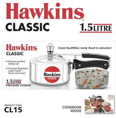 Hawkins 1.5 Litre Classic Pressure Cooker,Best Inner Lid Cooker,Baby Cooker,Silver(CL15) Aluminium-3