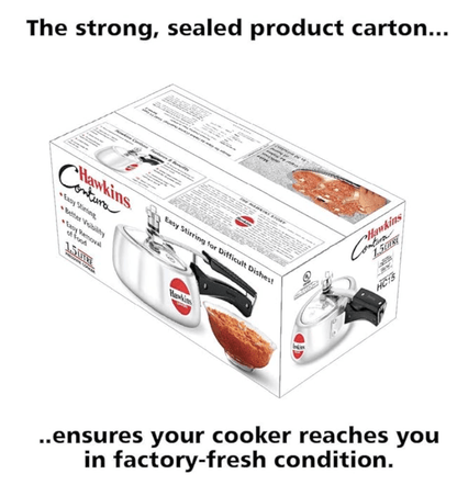 Hawkins Contura Aluminium Inner Lid Pressure Cooker, 1.5 Litre, Silver (HC15)